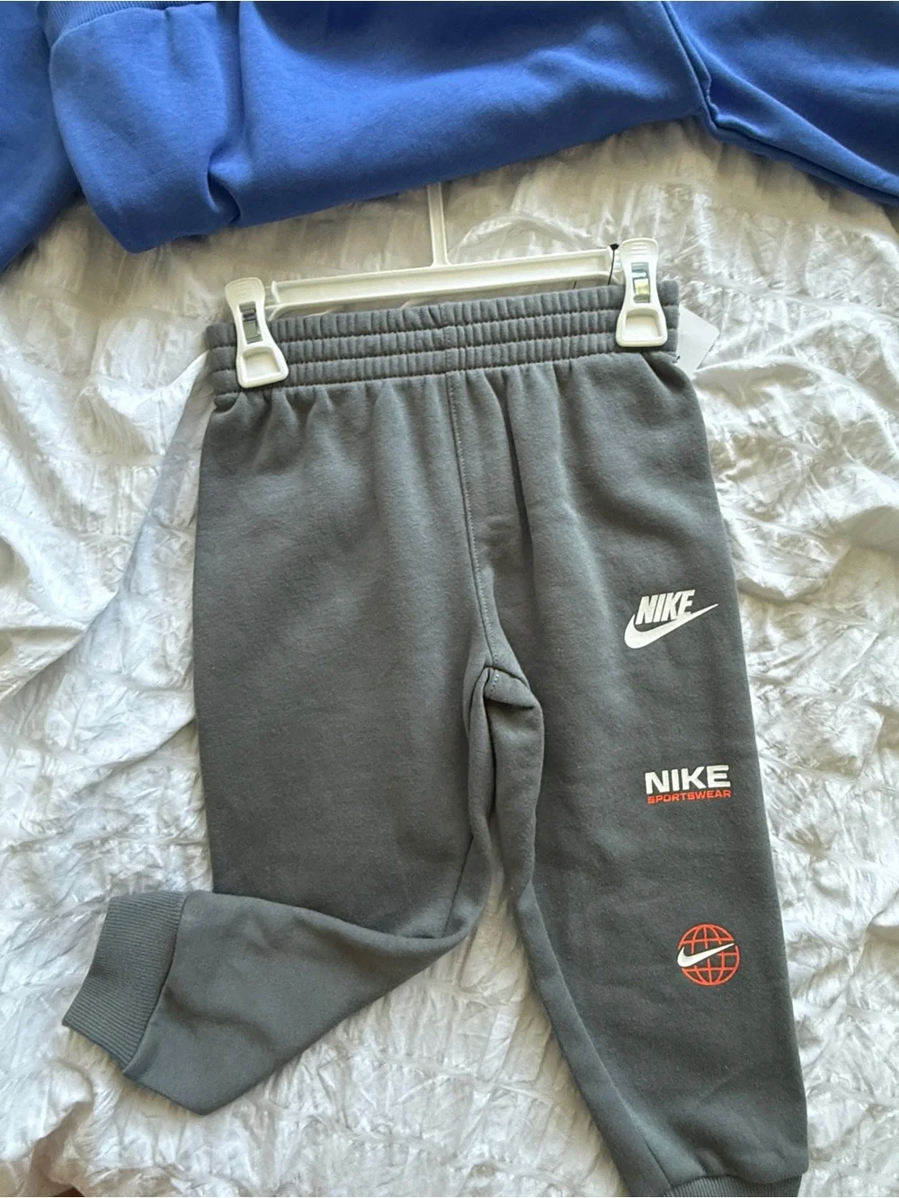 Nike Kids Royal Blue Sweatshirt with Charcoal Gray Joggers Set
